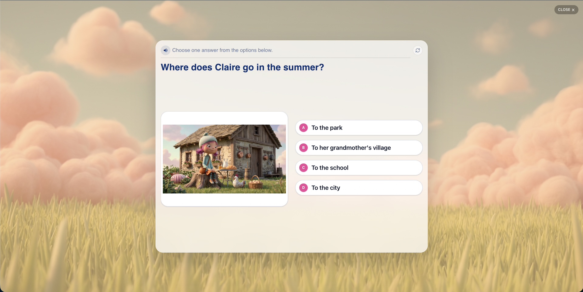 Placement test interactive question
