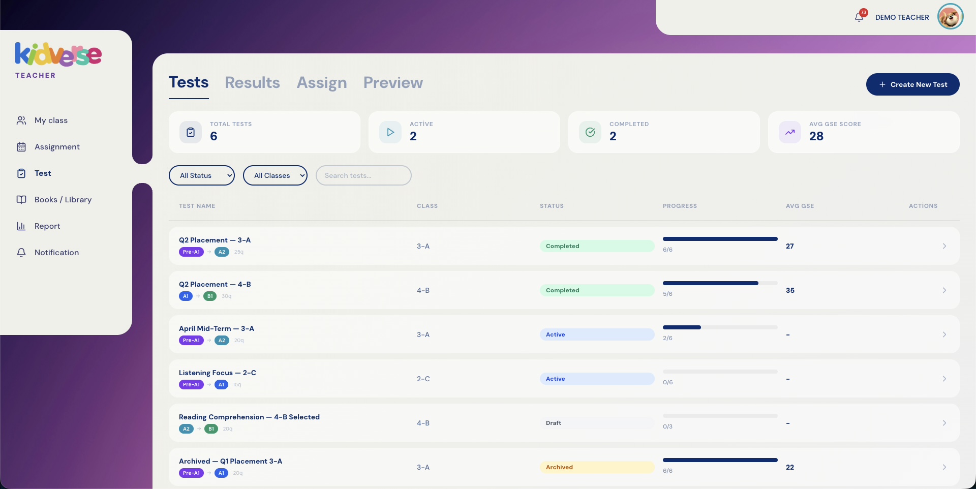 Tests that track CEFR and GSE.